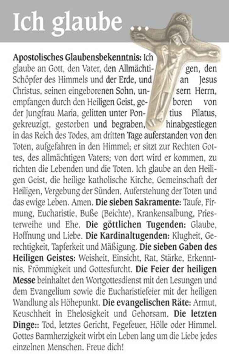 Gebetskarte <br class=”clear” />"Glaubenskarte"