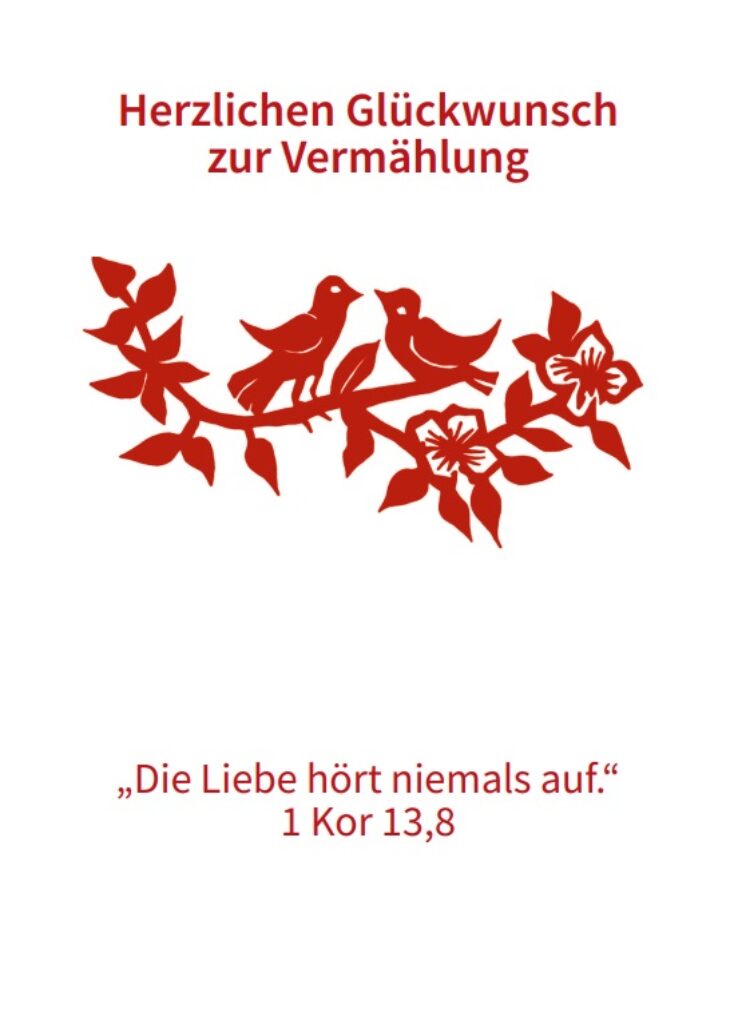 Glückwunschkarte zur Hochzeit