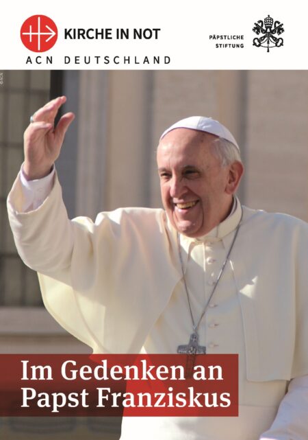 Gebetskarte zum Andenken an Papst Franziskus